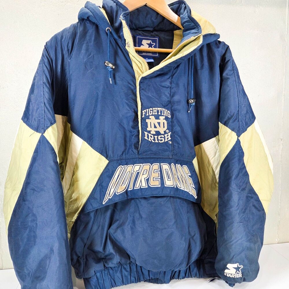 Vintage 90s Notre Dame Fighting Irish Starter Jacket Sz M